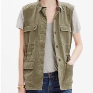 NWT Madewell Oversized Cargo Drawstring Vest C5320